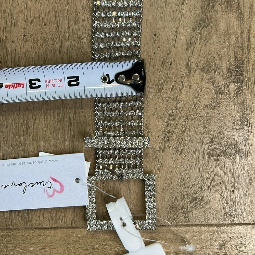 True Love rhinestone with silver accent belt.  NWT